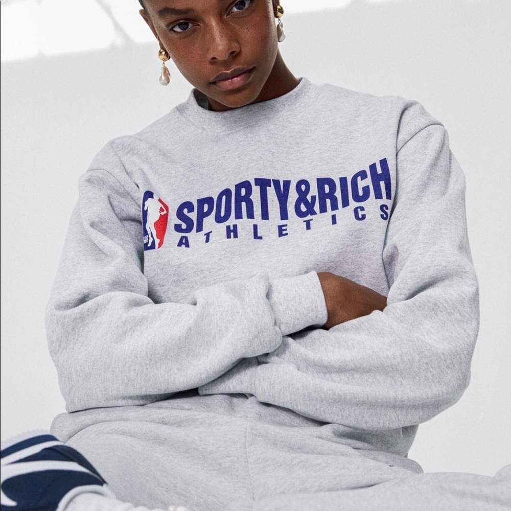 New Sporty And Rich Athletics Team Logo NBA Grey Large